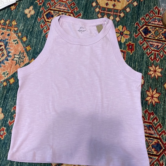 JCrew 90s Cropped Organic Slub Cotton Tank in Dusty Mauve - Picture 2 of 3